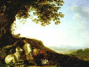 SAFTLEVEN, Cornelis Hunter Sleeping on a Hillside sg painting